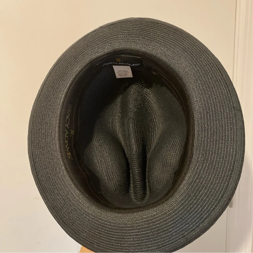 Stacy Adams Black Straw Fedora with Feather Detail - Picture 7 of 8